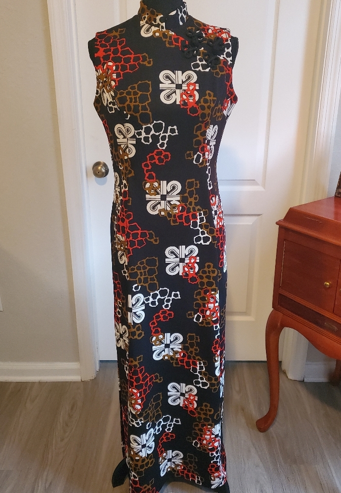 PARTY IN STYLE! FUNKY PRINT ASIAN STYLE 60s DRESS